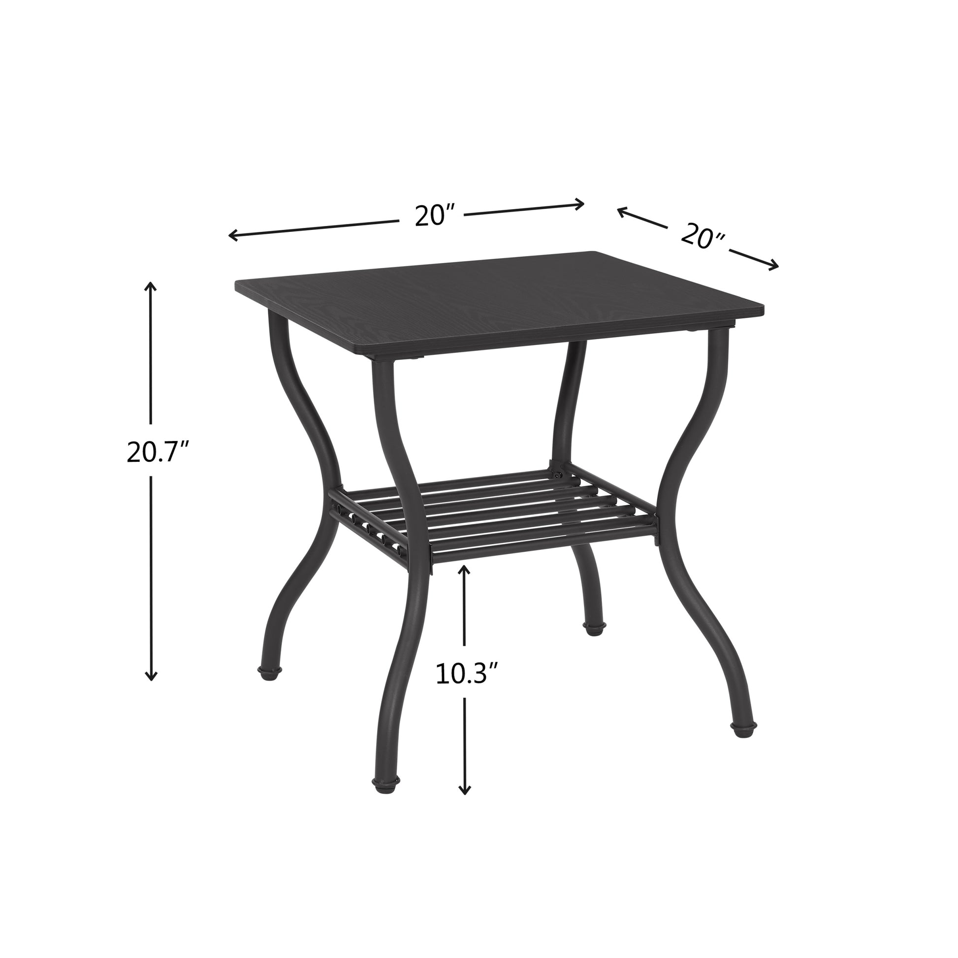 Modern Style 3 Piece Coffee Table Set Rectangle Coffee Table With 2 Square End Side Table Retro Design Coffee Table With Sturdy Base For Living Room Decor Black Black Primary Living Space American Design,Retro Rectangular Coffee & End Tables Metal & Wood