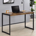 Writing Desk With Metal Frame In Antique Nutmeg And Gunmetal Gunmetal Writting Desk Rectangular Mdf Metal