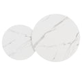 Modern Round Nesting Coffee Table Set 2 Piece White & Marbling Top Gold Base White Mdf