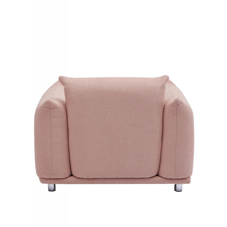 Sherpa Accent Chair Single Sofa 42"W Accent Chair For Bedroom Living Room Apartment, Pink Pink White Microfiber Wood Primary Living Space Tight Back Medium Soft Heavy Duty Eucalyptus Pillow Top Arms Foam Fabric 1 Seat