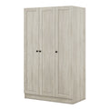 3 Door Shutter Wardrobe With Shelves, Gray Gray Mdf