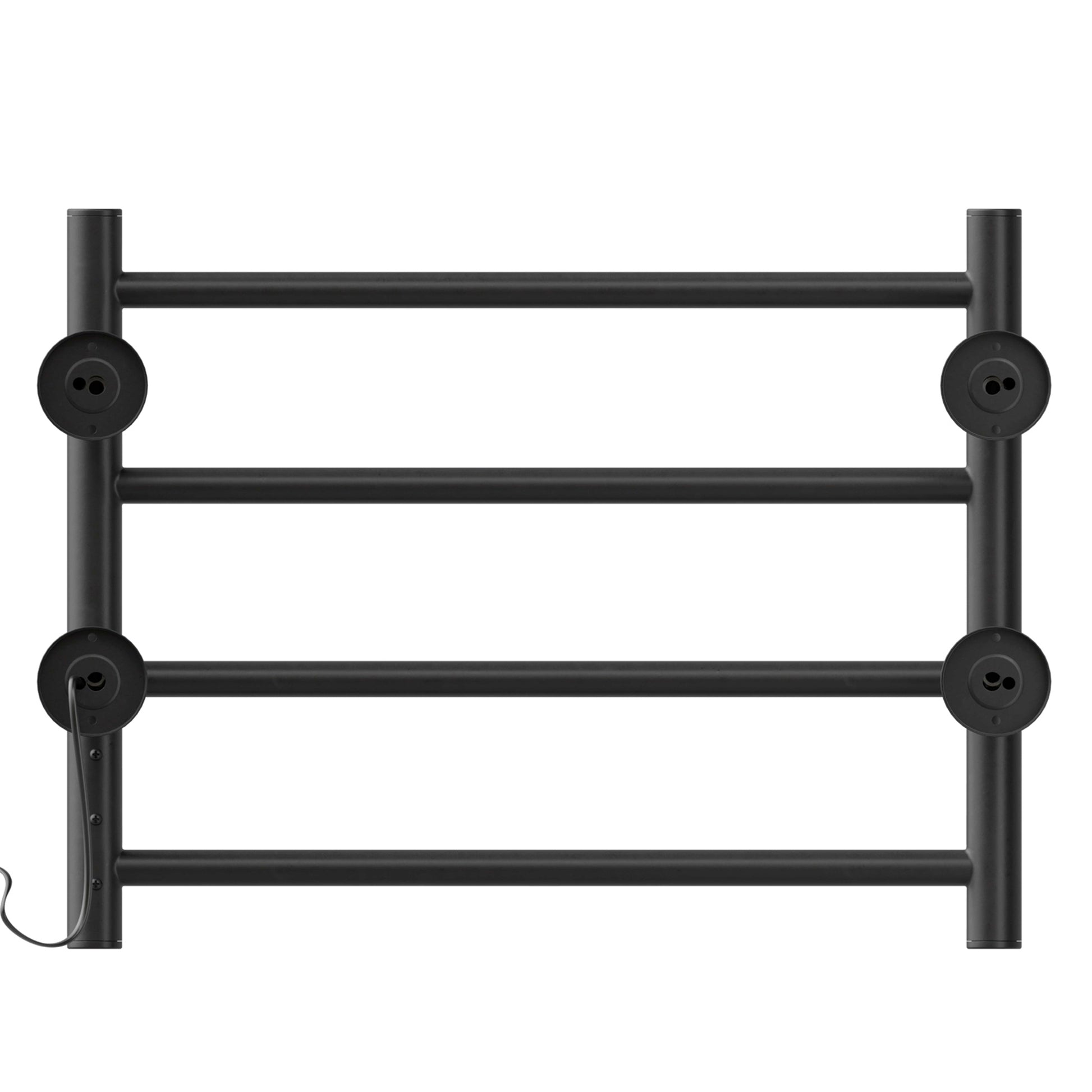 Electric Heated Towel Warmer 4 Bars For Bathroom, Stainless Steel Wall Mounted Heated Towel Drying Rack Black Black Bathroom Aluminium