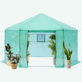 Walk In Greenhouse Hexagonal Upgrade Reinforced Frame Heavy Duty Plastic Greenhouse Reinforced Thickened Waterproof Insulation 13.1*8.6 Ft Green Garden & Outdoor Metal