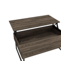 Lift Top Coffee Table, Flexible Shelf, Two Legsdark Walnut Brown Particle Board Particle Board