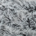 Mahin 5 Foot Rounded Faux Fur Bean Bag, Silver Gray Gray Silver Faux Fur