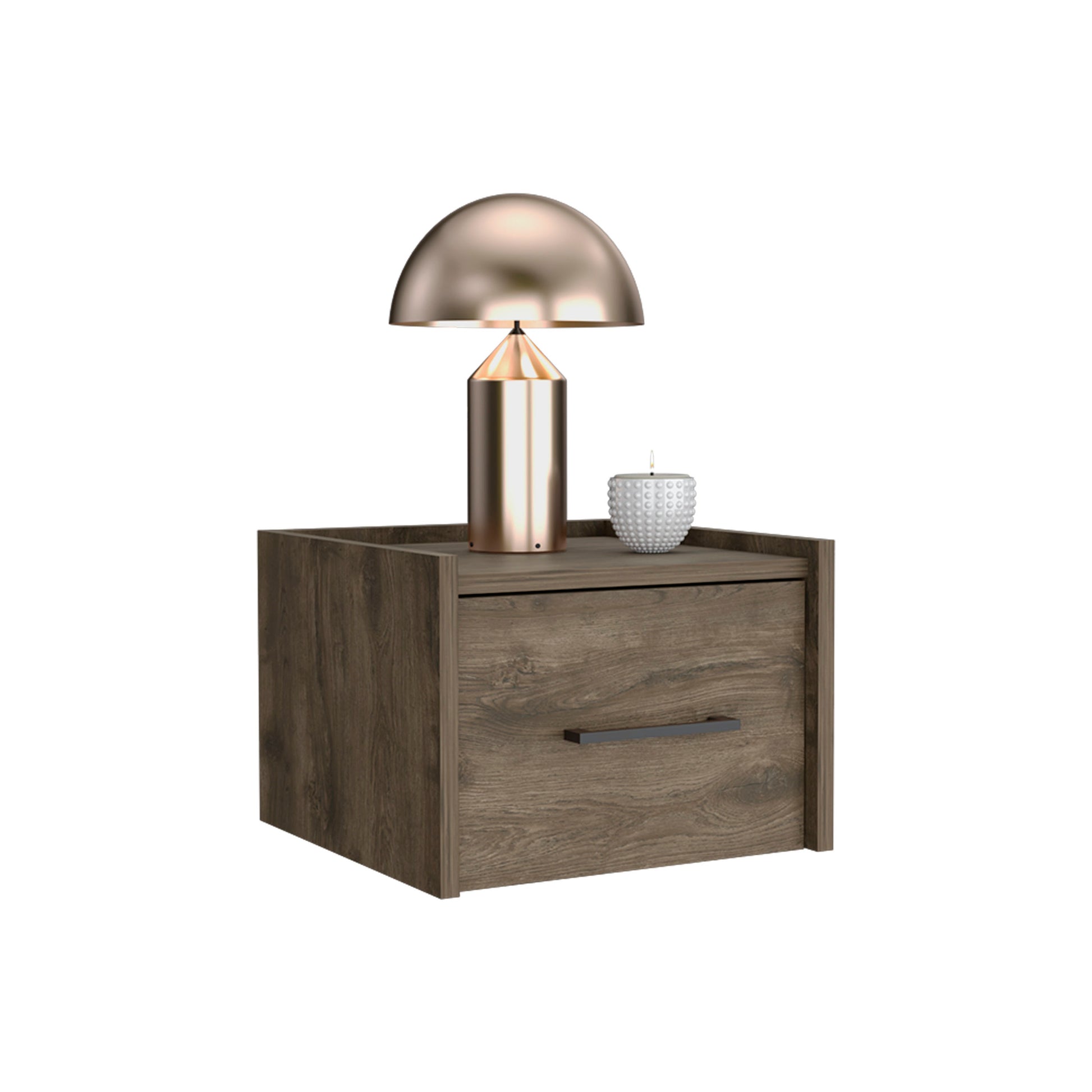 Floating Nightstand, Space Saving Design With Handy Drawer And Surface, Dark Brown Dark Brown Particle Board Engineered Wood