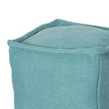 Hansolo Yarn Square Pouf, Teal Teal Cotton
