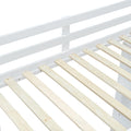 Full Size Loft Bed With Large Shelves, Writing Desk And Led Light, White White Solid Wood Mdf