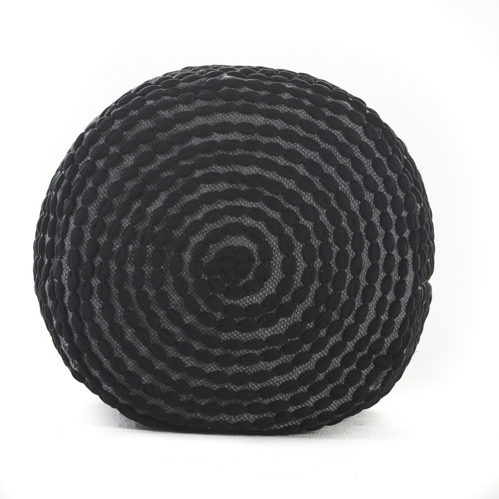 River Water Resistant Handcrafted Cylindrical Pouf, Black Black Waterproof Fabric