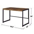 Writing Desk With Metal Frame In Antique Nutmeg And Gunmetal Gunmetal Writting Desk Rectangular Mdf Metal