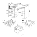 Connect It Office Desk With Charging Station In Cappuccino Cappuccino Rectangular Particle Board Mdf