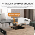 Modern Lift Top Coffee Table Multi Functional Table With 3 Drawers In Walnut & Black Walnut Black Mdf