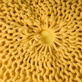 Bordeaux Knitted Cotton Round Pouf, Yellow Yellow Cotton