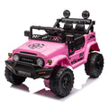 Licensed Toyota Fj Cruiser,12V Kids Ride On Car 2.4G W Parents Remote Control,Electric Car For Kids,Three Speed Adjustable,Power Display, Usb,Mp3 ,Bluetooth,Led Light,Three Point Safety Belt Pink Plastic