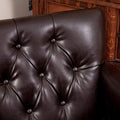 Harrison Tufted Club Chair Brown Pu