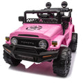 Licensed Toyota Fj Cruiser,12V Kids Ride On Car 2.4G W Parents Remote Control,Electric Car For Kids,Three Speed Adjustable,Power Display, Usb,Mp3 ,Bluetooth,Led Light,Three Point Safety Belt Pink Plastic