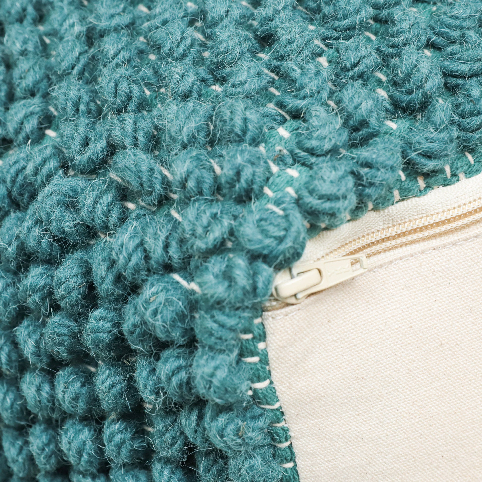 Stellar Square Pouf, Teal Teal Fabric