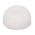Mandana 3 Foot Rounded Faux Fur Bean Bag, White White Faux Fur