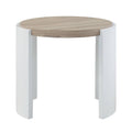 Zoma End Table, White High Gloss & Oak Finish Lv02415 White Oak Mdf