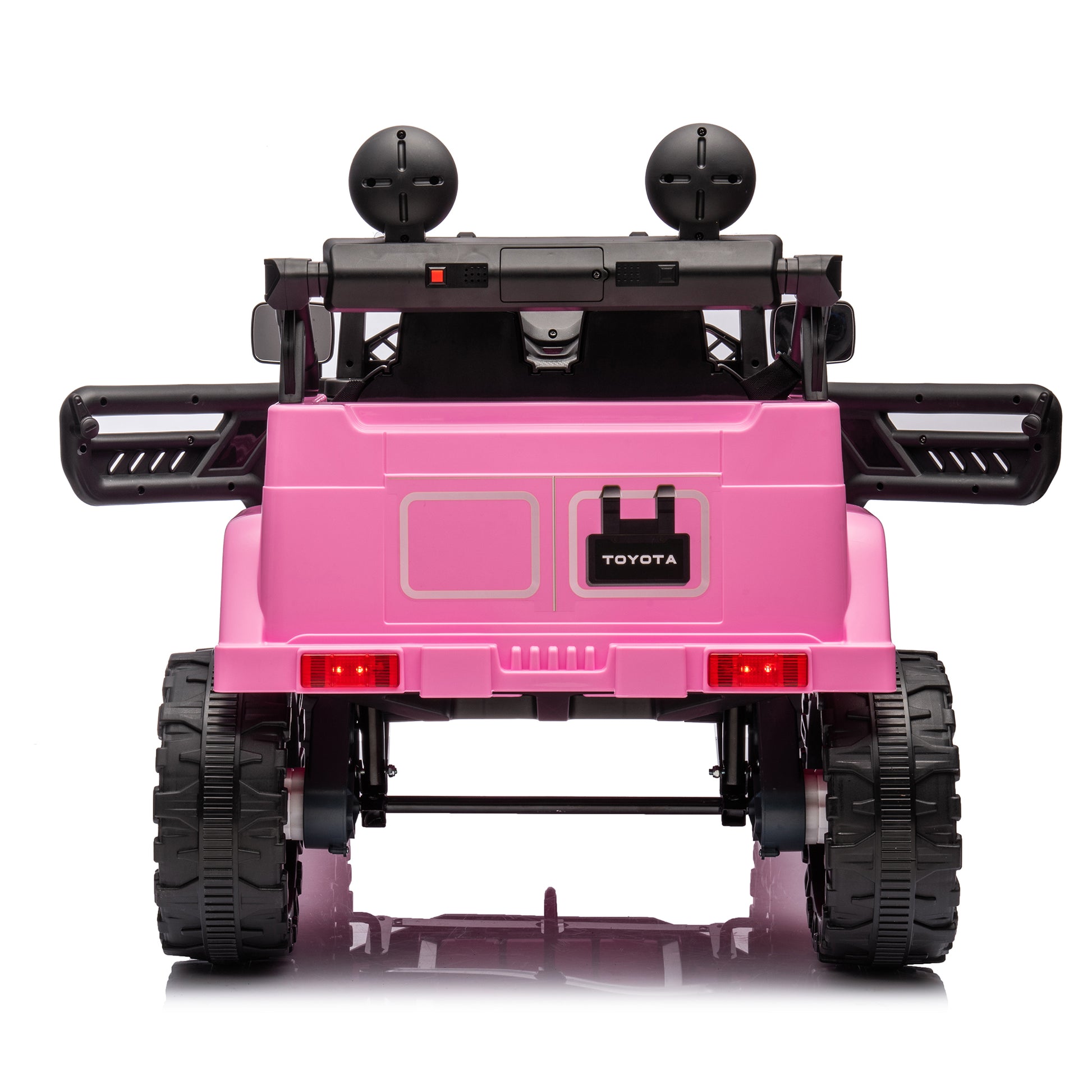 Licensed Toyota Fj Cruiser,12V Kids Ride On Car 2.4G W Parents Remote Control,Electric Car For Kids,Three Speed Adjustable,Power Display, Usb,Mp3 ,Bluetooth,Led Light,Three Point Safety Belt Pink Plastic