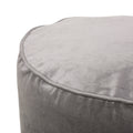 Shimon Cylinder Pouf, Pewter Gray Gray Velvet