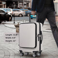 Carry On Luggage 20 Inch Front Open Luggage Lightweight Suitcase With Front Pocket And Usb Port, 1 Portable Carrying Case White Abs