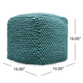 Stellar Square Pouf, Teal Teal Fabric