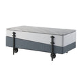 Wilkins Coffee Table W Lift Top, White & Gray High Gloss Finish White Gray Wood Metal