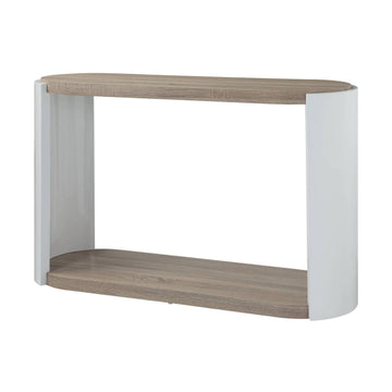 Zoma Sofa Table, White High Gloss & Oak Finish Lv02416 White Oak Mdf