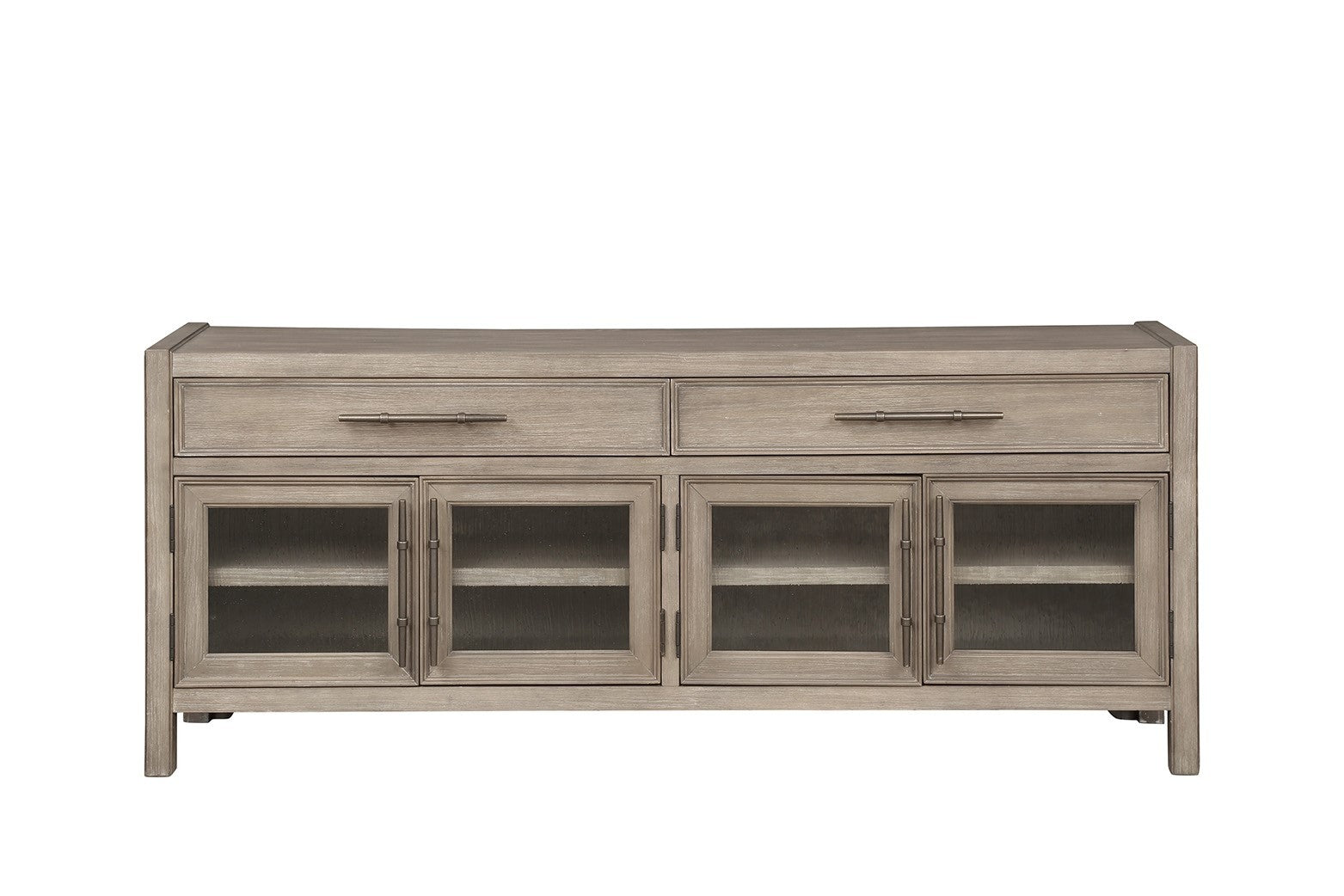 Cypress Lane 65 Inch Tv Stand Console, No Assembly Required, White Oak Finish Greige Gray Primary Living Space 65 Inches 70 79 Inches Modern,Transitional Oak 75 Inches Wood