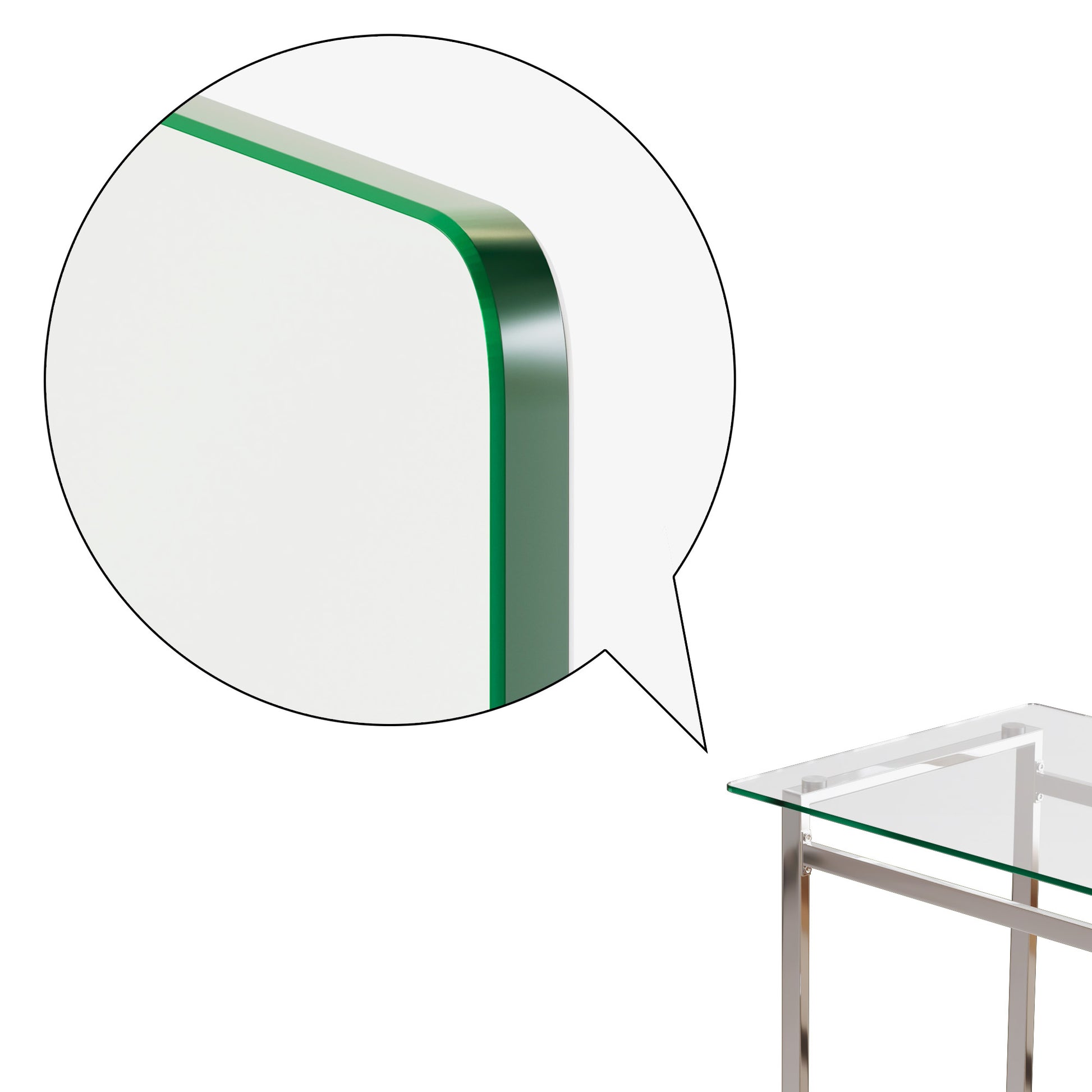 Modern Minimalist Rectangular Glass Dining Table For 4 6 With 0.31" Tempered Glass Tabletop And Silver Chrome Metal Legs, Writing Table Desk, For Kitchen Dining Living Room, 51" W X 27"D X 30" H Transparent Glass