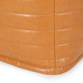 Candy Contemporary Faux Leather Suqare Pouf, Caramel Caramel Faux Leather