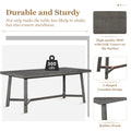 6 Piece Retro Farmhouse Style Dining Set, Rectangular Table And 4 Upholstered Chairs With Rattan And Bench For Dining Room And Kitchen Gray Gray Solid Wood Mdf