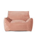 Allea Velveteen Bean Bag Chair With Armrests, Pink Pink Velvet