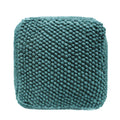 Stellar Square Pouf, Teal Teal Fabric