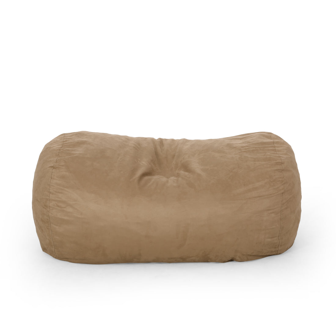 Potrero 6.5 Foot Microfiber Cylindrical Bean Bag, Beige Beige Microfiber