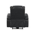 Alair Power Motion Recliner W Bluetooth Speaker & Cooling Cup Holder, Dark Gray Leather Aire Lv02460 Dark Gray Pu Leather