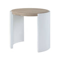 Zoma End Table, White High Gloss & Oak Finish Lv02415 White Oak Mdf