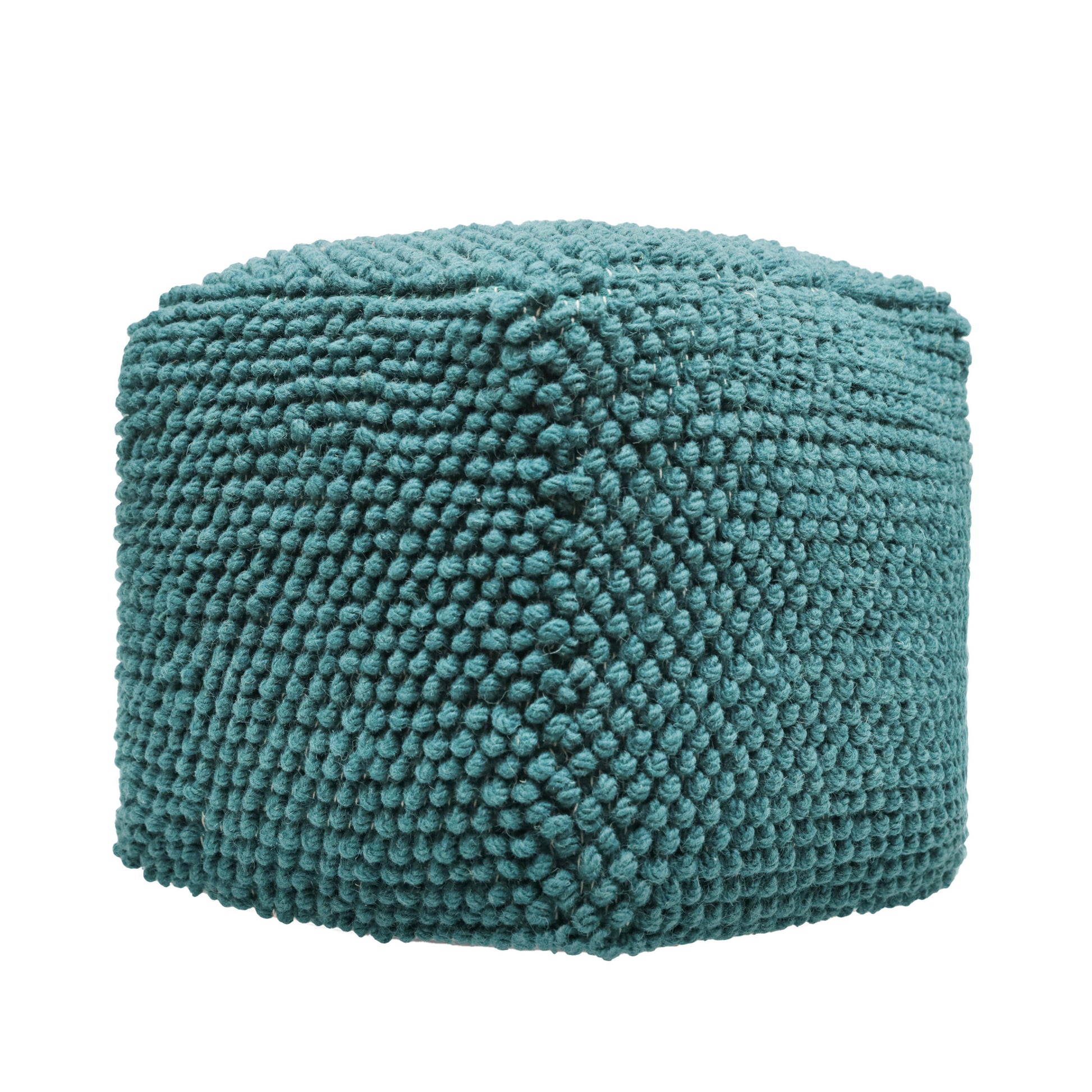 Stellar Square Pouf, Teal Teal Fabric