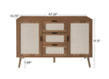 2 Door 3 Drawer Cabinet, Accent Storage Cabinet, Suitable For Living Room, Bedroom, Dining Room, Study Walnut Mdf