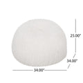 Mandana 3 Foot Rounded Faux Fur Bean Bag, White White Faux Fur