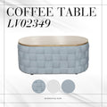 Saree Coffee Table, Light Teal Chenille Lv02349 Light Blue Chenille