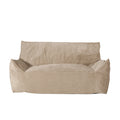 Fila Velveteen 2 Seater Oversized Bean Bag Chair With Armrests, Taupe Taupe Velvet