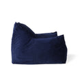 Allea Velveteen Bean Bag Chair With Armrests, Navy Blue Blue Solid Velvet