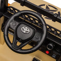 Licensed Toyota Fj Cruiser,12V Kids Ride On Car 2.4G W Parents Remote Control,Electric Car For Kids,Three Speed Adjustable,Power Display, Usb,Mp3 ,Bluetooth,Led Light,Three Point Safety Belt Beige Plastic