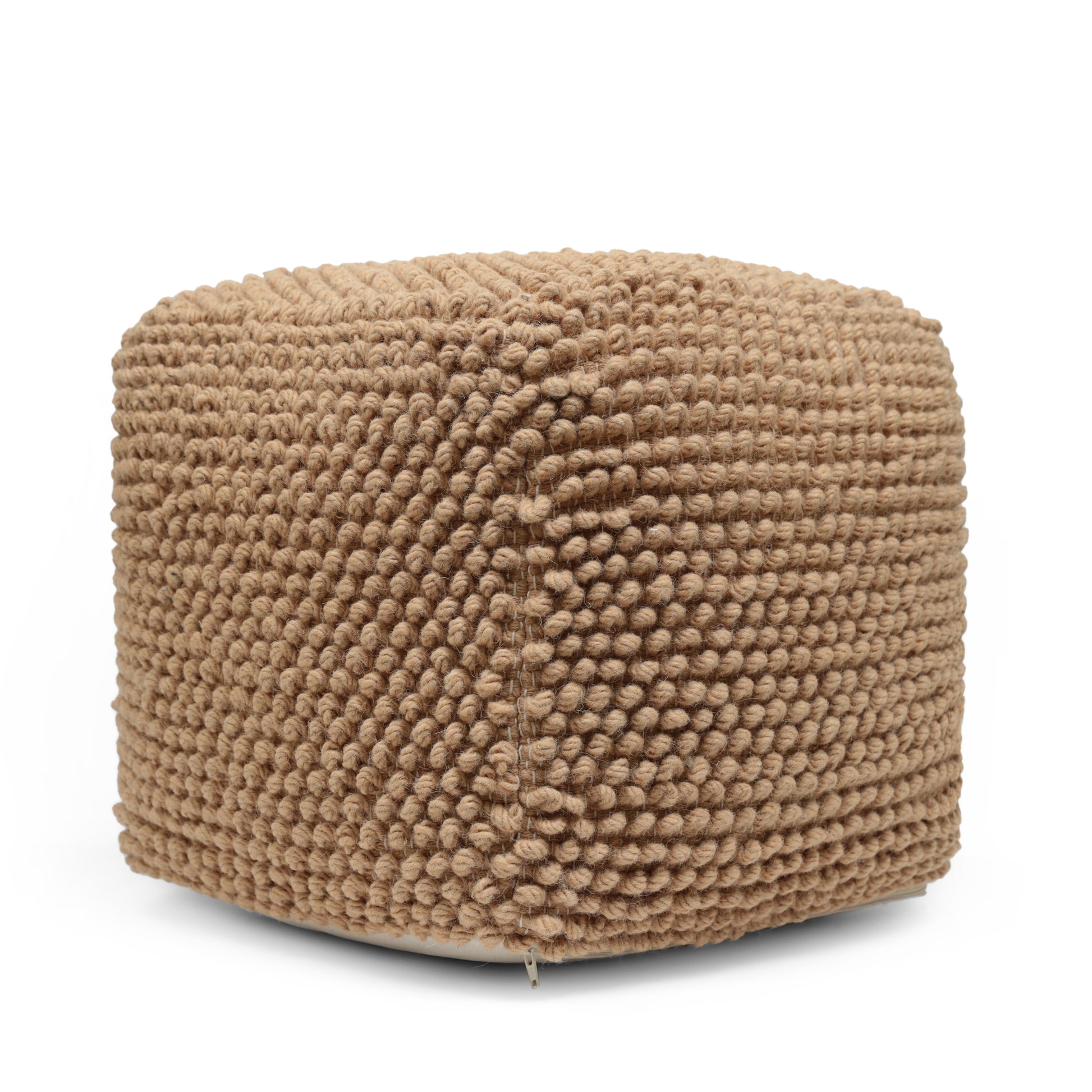 Stellar Square Pouf, Natural Natural Fabric