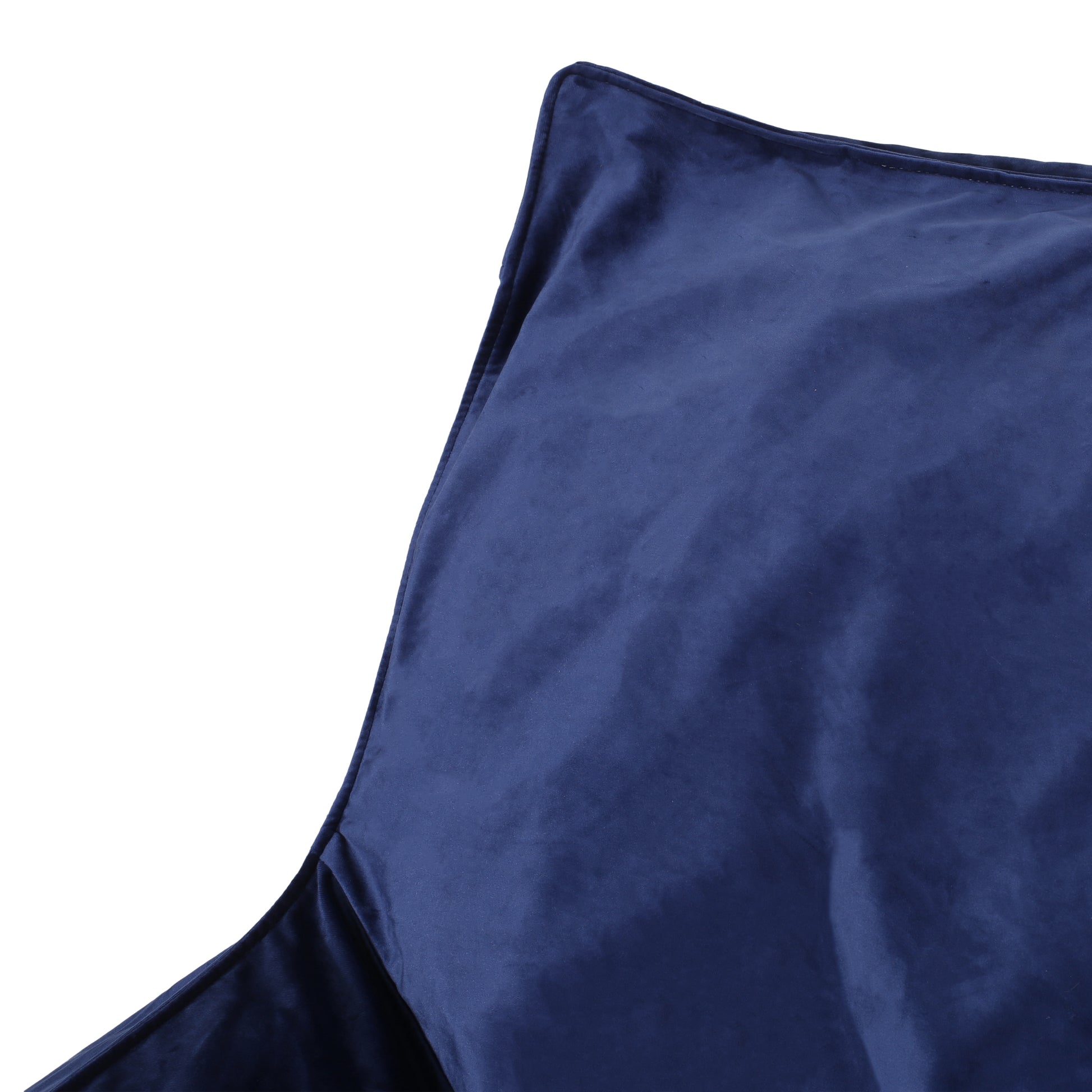 Allea Velveteen Bean Bag Chair With Armrests, Navy Blue Blue Solid Velvet