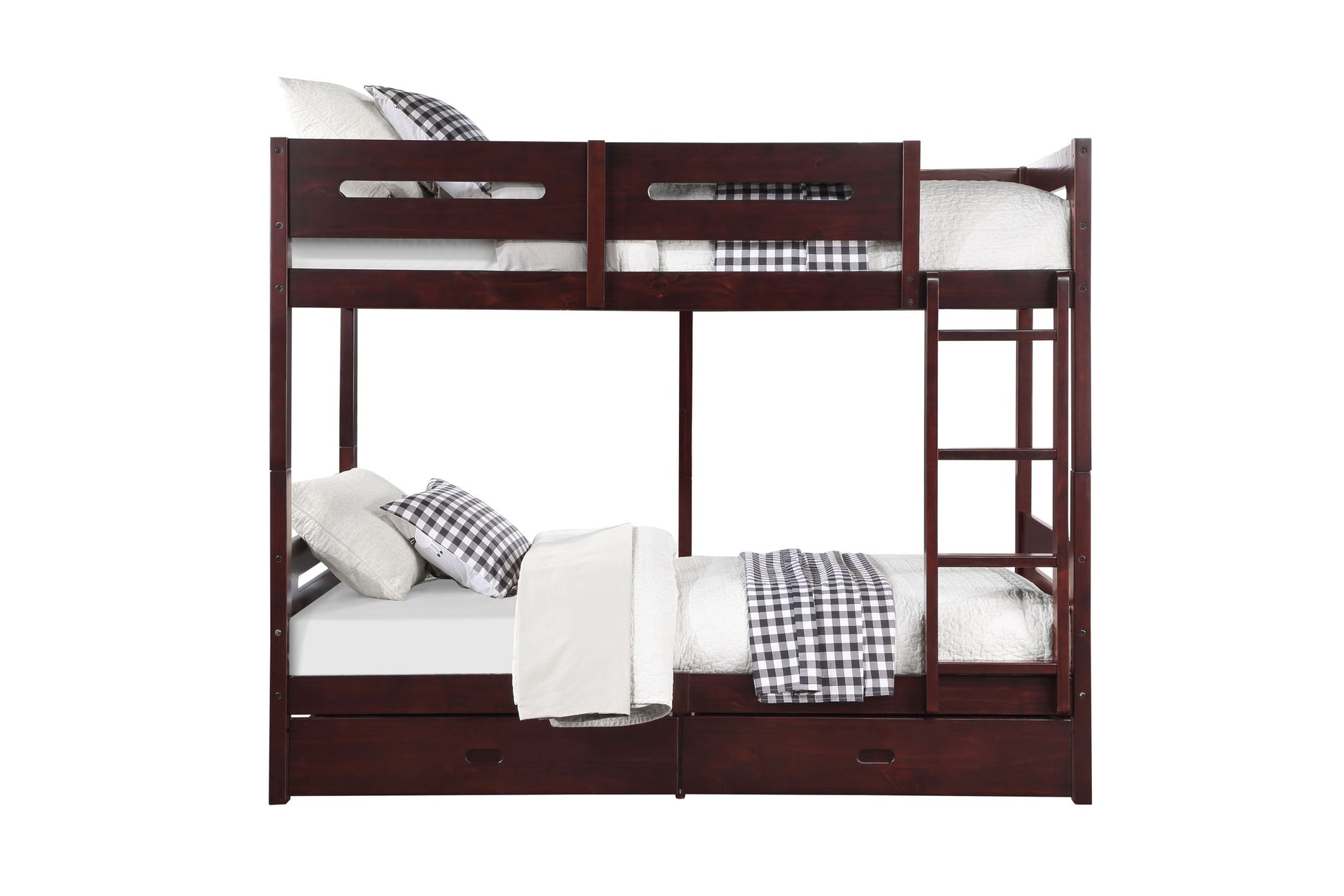 Nissa Twin Twin Bunk Bed, Espresso Finish Bd01911 Espresso Solid Wood