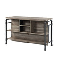 Edina Kitchen Island, Antique Oak & Sandy Gray Finish Dn01935 Oak Wood Metal
