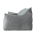 Fila Velveteen 2 Seater Oversized Bean Bag Chair With Armrests, Gray Gray Velvet
